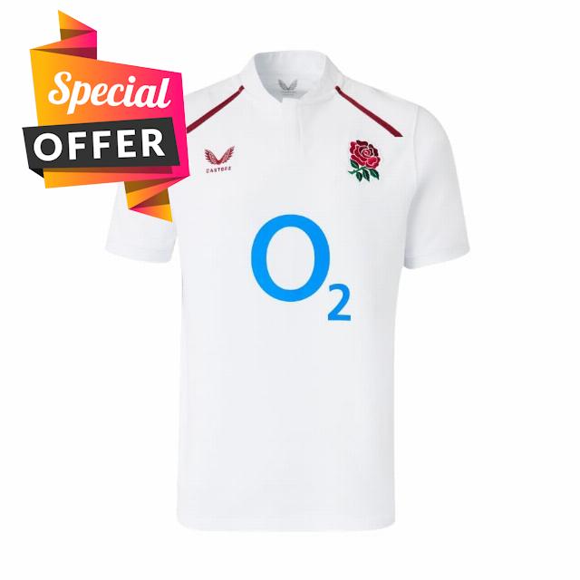 Castore England Rugby Men's Home Classic Short Sleeve Shirt