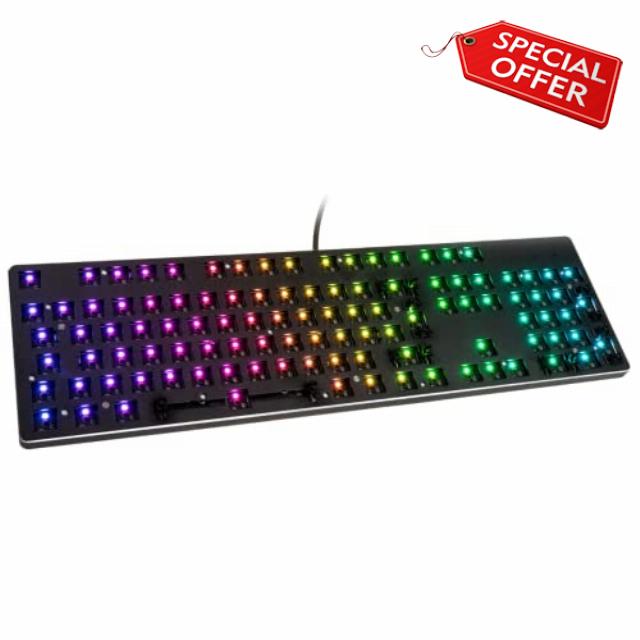 GLORIOUS GMMK Full Size 100% Barebones Custom Keyboard Kit (Black)                                                          Premium Modular RGB Mechanical Base