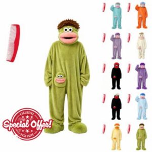 Silly Onesie Boys Girls Jumpsuit Unisex Ultra Soft Plush Hooded One Piece Overall Green Funny Monster Jumpsuits Silly Big Mouth Monster Jumpsuit for Family Fun and Cozy Relaxing Cosplay 2-13 Years