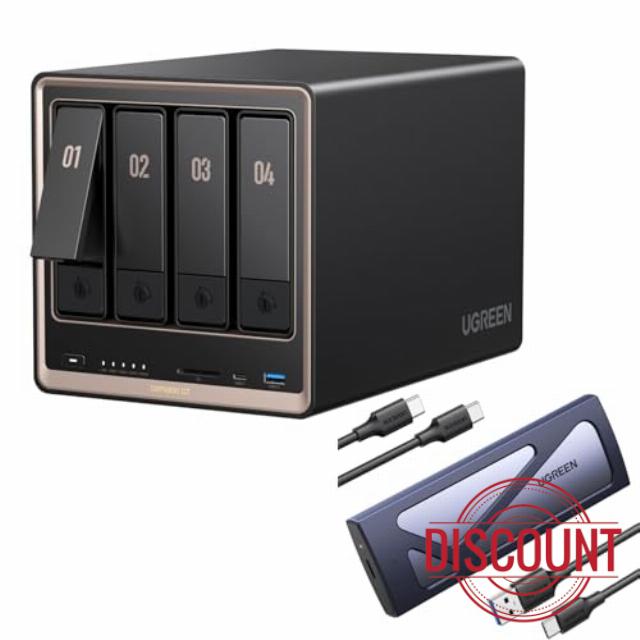 UGREEN NASync DXP4800 GT 4-Bay NAS + M.2 NVMe Enclosure