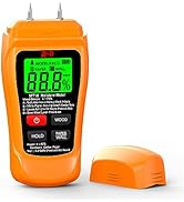 RDINSCOS 3-in-1 Pin Type Damp Meter for Walls & Building Materials, Backlight Moisture Meter for ...