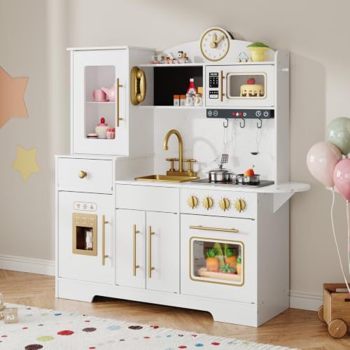 Sounds & Clock – Includes Play Food & Cookware – Educational Pretend Kitchen for Toddlers kids