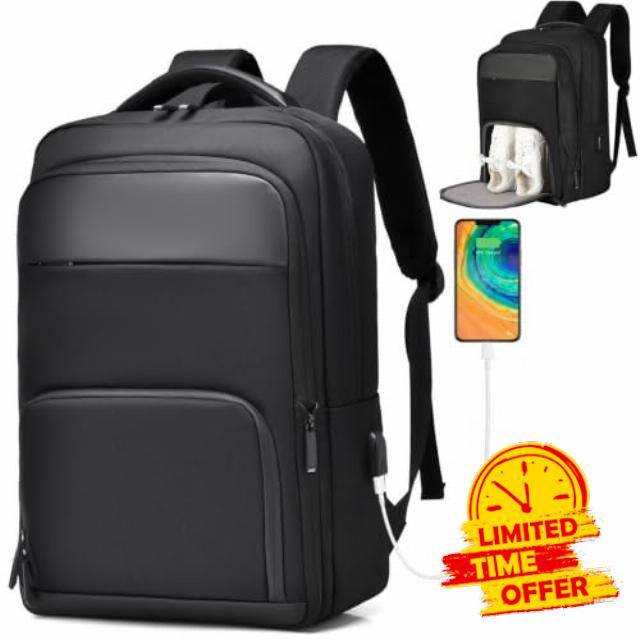 BERTASCHE Laptop Backpack with Expandable 26L~38L Shoe Compartment for Men                                                          15.6~17 Inch Laptop Rucksack with USB Charging Port