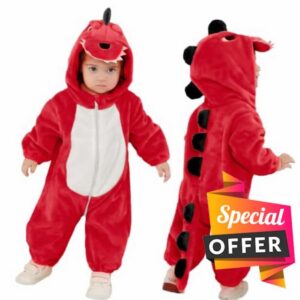 LOLANTA Unisex Baby Dinosaur Dragon Costume Halloween Toddler Animal Fancy Dress Halloween One-Piece Hooded Rompe