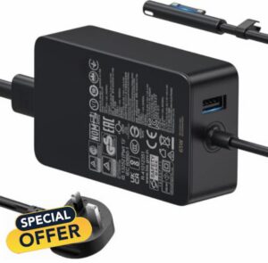 65W Laptop Charger Compatible with Surface Pro 3/4/5/6/7/8/9/10/11/X and for Sur face 1/2/3/4/5/6/7 for Sur face Book 1/2/3 for Sur face Go 1/2/3 Power Cable