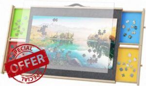 DWVO Jigsaw Puzzle Board with 4 Drawers for 1500 Pieces