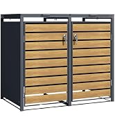 Phoenix Safe Company GB2213AWK Double Wheelie Bin Storage, Oak Wood Effect, Durable Weather-Resis...