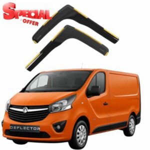Wind Deflectors for Opel Vivaro/Vauxhall Vivaro 2014-2019 Wind Deflectors 2-pieces Set Keep Your Car Ventilated In Rain - Reduce Wind Turbulence- dark tinted window visors