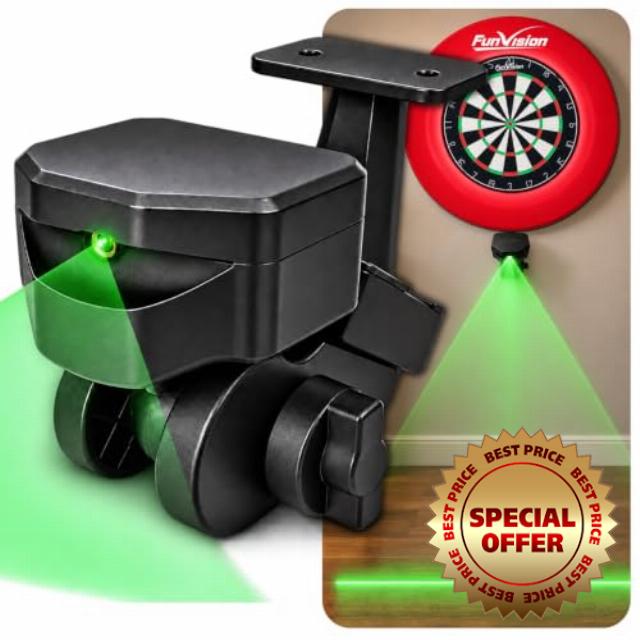 FunVision Green Laser Dart Throw Line                                                          360° Oche Toe Dart Line Marker with Rechargeable Lithium Battery & USB Power Line