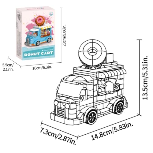 Creative Desserts Truck Model Toy 474 PCS                                                          City Street View Blocks with Detachable Design