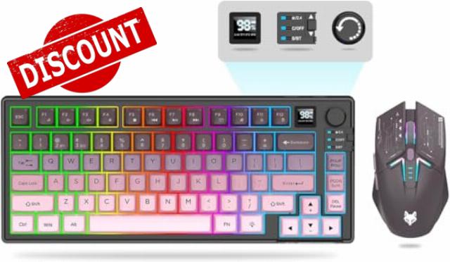 75 ％ Wireless Gaming Keyboard and Mouse Set