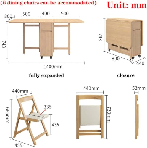 Mobile Kitchen Table Extendable Dining Table for Restaurant Kitchen Living Room Dining Room