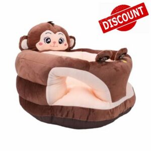 Pissente Baby Sit Up Support Chair Plush Backrest Cartoon Sofa (Brown                                                          Ultra Soft Plush Material