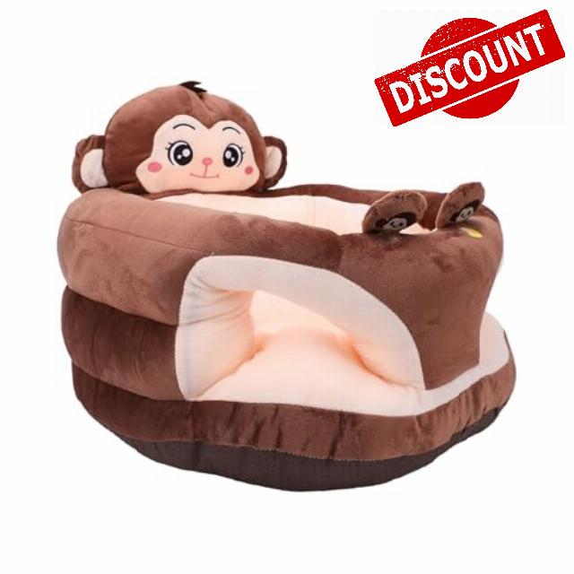 Pissente Baby Sit Up Support Chair Plush Backrest Cartoon Sofa (Brown                                                          Ultra Soft Plush Material