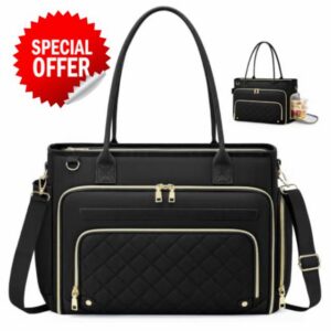 RAINSMORE 15.6 Inch Laptop Bags for Women Multifunctional Work Briefcase                                                          Work Bags for Women with Lunch Pocket