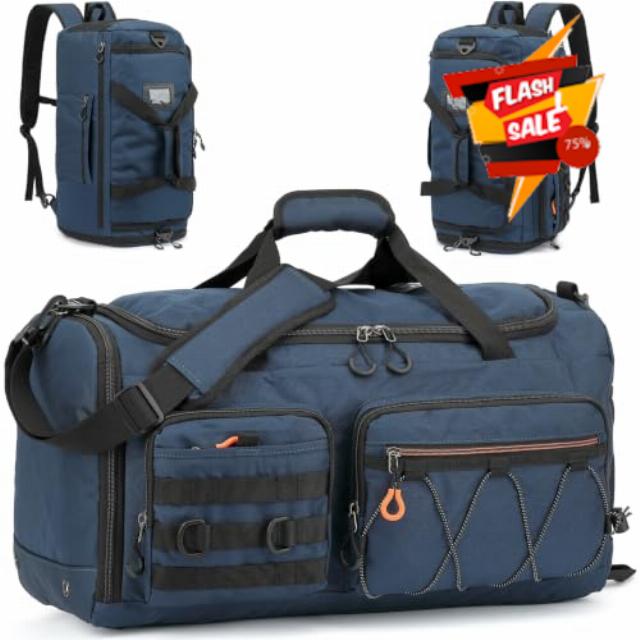 TUGUAN Sports Gym Bag Mens 45L Duffle Bag for Travel Holdall Backpack                                                          3-in-1 Duffel Bag with Shoe Compartment & Wet Pocket Water-Resistant Weekend Overnight for Traveling Sport Fitness