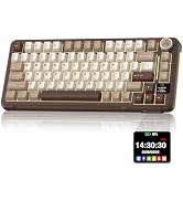 Strikonx SOLAKAKA A75 PRO Gaming Mechanical Keyboard with Screen and Knob | Tri-Mode Wireless Gam...