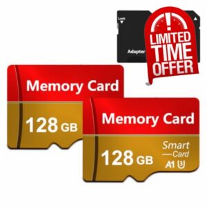 2Pack 128GB Memory Card with SD Adapter High Speed SD Card