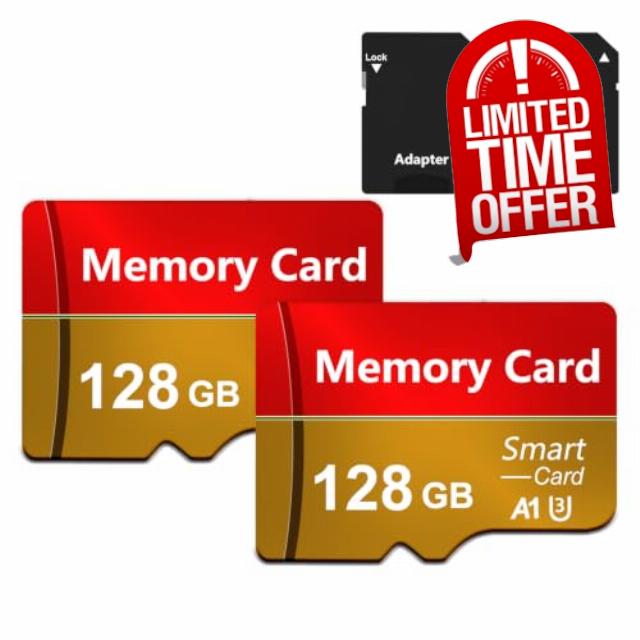 2Pack 128GB Memory Card with SD Adapter High Speed SD Card