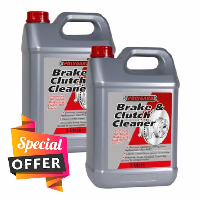 Polygard Brake & Clutch Cleaner 10L (2 x 5L) | Fast Drying Brake Cleaner & Degreaser | Removes Oil
