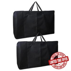 Extra Large Waterproof Garden Chair Storage Bag 600D Heavy Duty Cover for 2 Folding Chairs Recliners Outdoor Portable Transport Case with Handles Black 105x73x28cm(2pcs)