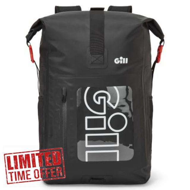 Gill Voyager 2.0 30L Waterproof Roll-Top Backpack - Black                                                          Welded Construction