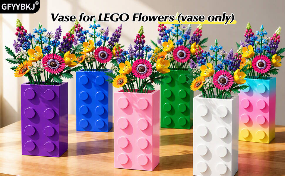 Vase for Lego Flowers(Bricks Purple)1