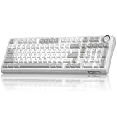 Compact gaming keyboard with dark gray/black keycaps, teal/cyan accent keys, compact 75% layout, low-profile design with function row and side navigation cluster visible.