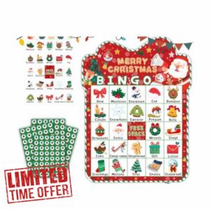 Holiday Themed Bingo Cards for 24 Players Set of 33 Family Party Games Holiday Party Game Cards
