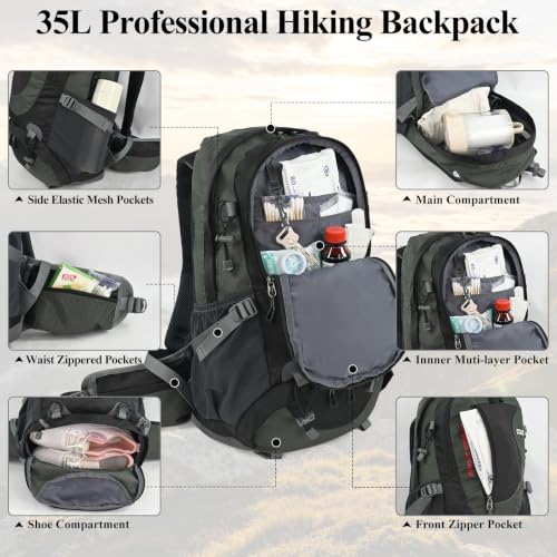 Grey Womens Mens Outdoor Camping Backpack