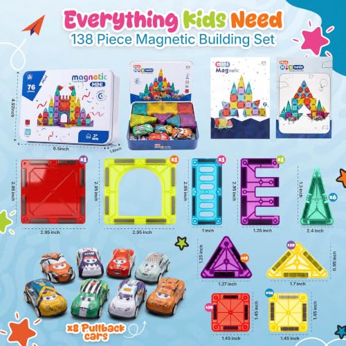 Colourful 2D 3D Construction Shapes (138 PCS – With 8 Cars)