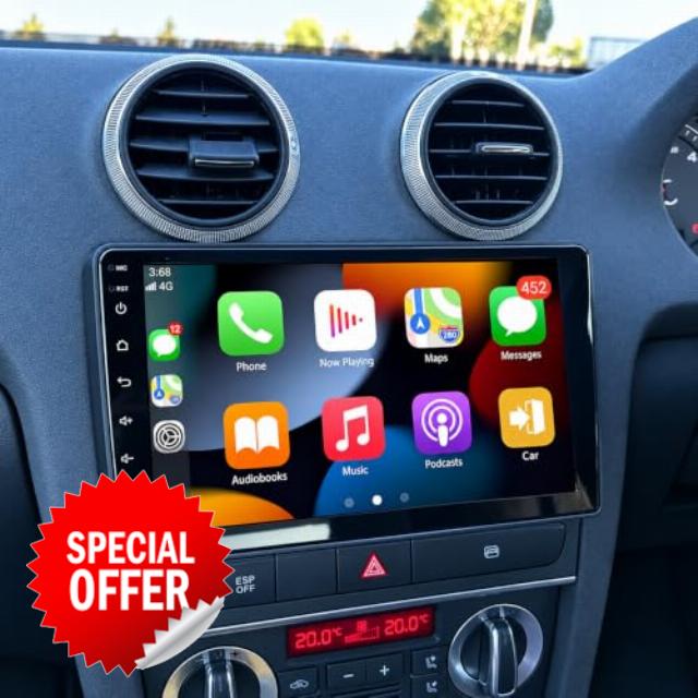 Wireless CarPlay For Audi A3 S3 RS3 8P 9 Inch Car Stereo Android Auto Head Unit 64GB+2GB GPS Navigation