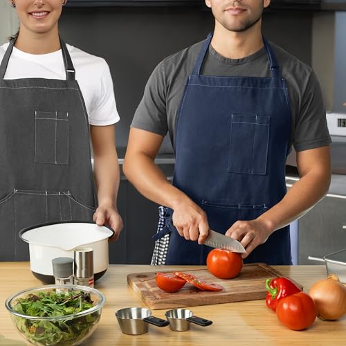 Large Unisex Canvas Apron for Cooking Grilling BBQ Baking.