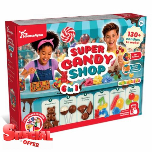 Science4you Super Candy Shop Kit and Gift Boys and Girls Age 8 9 10 11 12+                                                          Candy & Sweets Making Kit