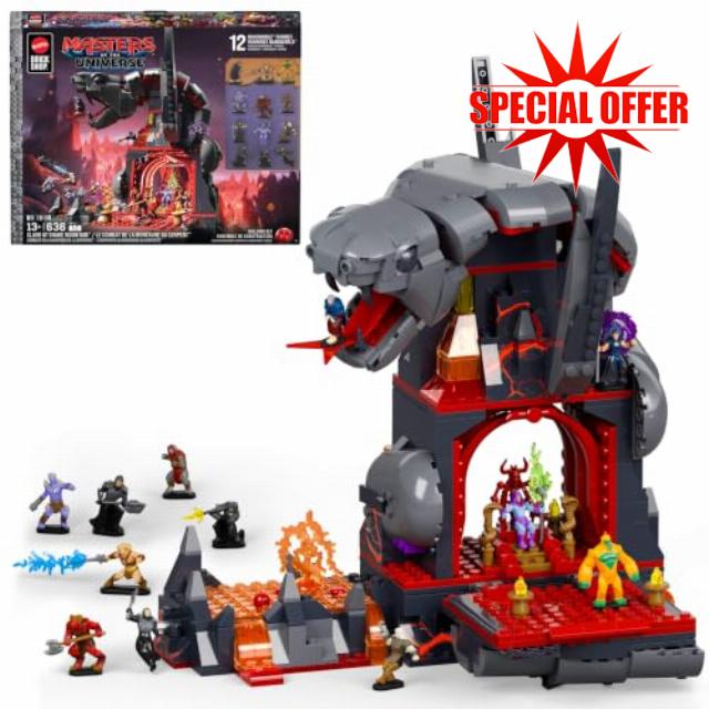 Mattel Brick Shop Masters of the Universe Clash at Snake Mountain                                                          Building Set
