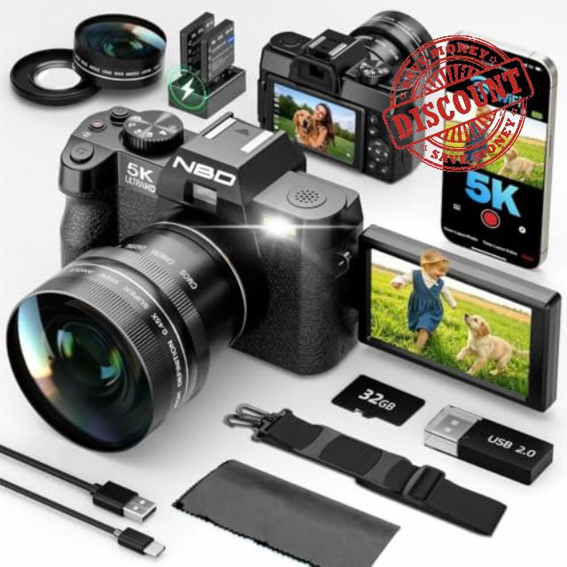5K 64MP Digital Cameras for Photography