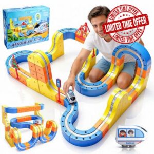 FOTSHARER 131 PCS Magnetic Train Set for Kids