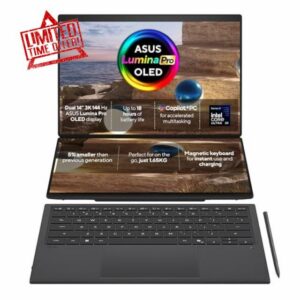 ASUS Zenbook DUO UX8407 Copilot+ PC Dualscreen Laptop | Intel Ultra X9 378H                                                          32GB RAM | 1TB PCIe SSD | 14.0" 3K (2880x1800) OLED Dual Touchscreen | Windows 11 Home