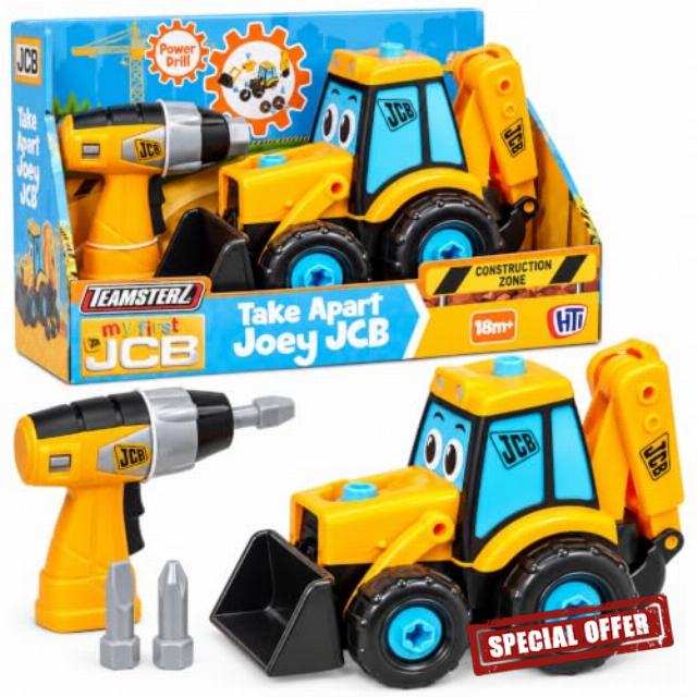 Take Apart JCB Digger Toy with Power Drill
