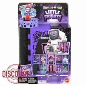 ​Monster High Little Frights Fearbook Playset with Mini Doll                                                          Foldable 40 cm Playset with Ghoulia Yelps 3-inch Doll and 13+ Accessories like Furniture and Décor
