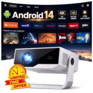Smart Projector Android 14 Built-in Apps 270 ANSI