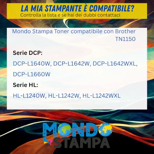 1000 Pages Yield Deale for DCP-L1640W L1642W L1642WXL L1660W HL-L1240W L1242W L1242WXL. Sharp text