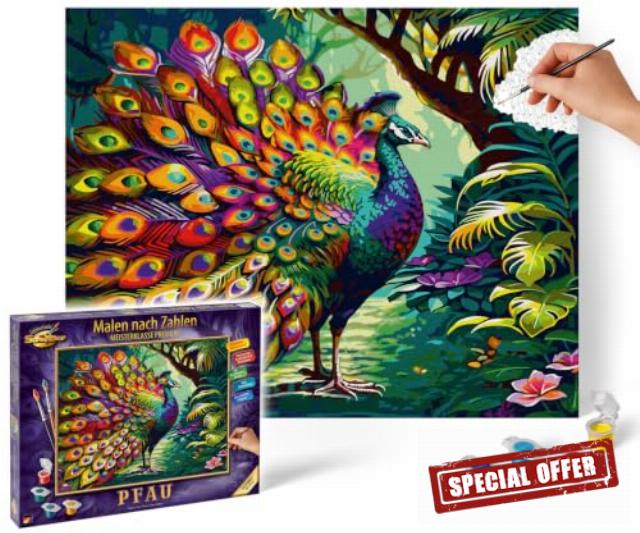 Schipper Painting by Numbers - Peacock - Painting Pictures for Adults