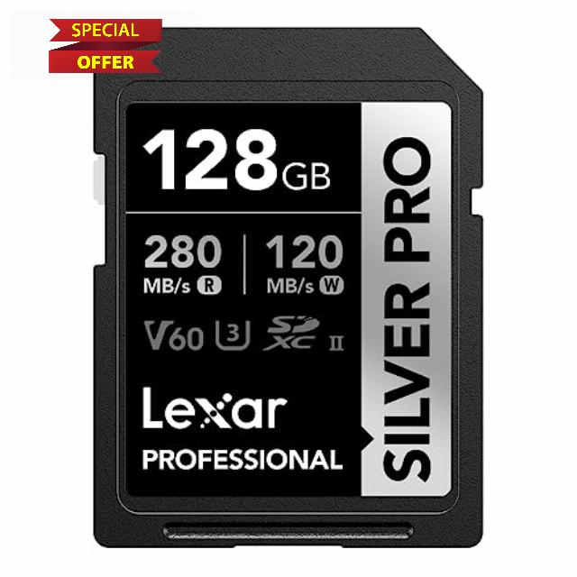 Lexar SILVER PRO SD Card 128GB UHS-II SDXC                                                          V60