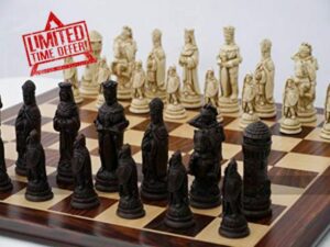 Berkeley Camelot Ornamental Chess set (creamandbrown