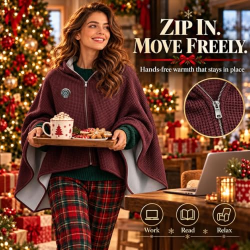 Wearable Heated Cape Poncho