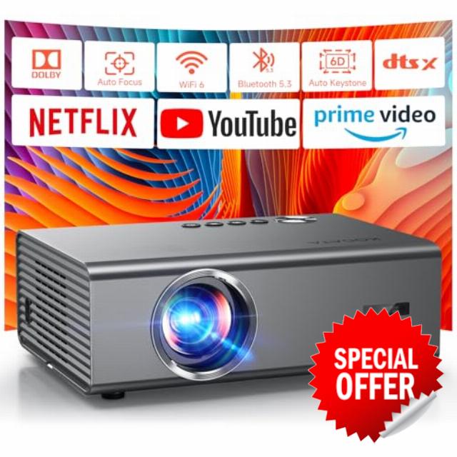 4K Smart Projector for Bedroom | 1500 ANSI