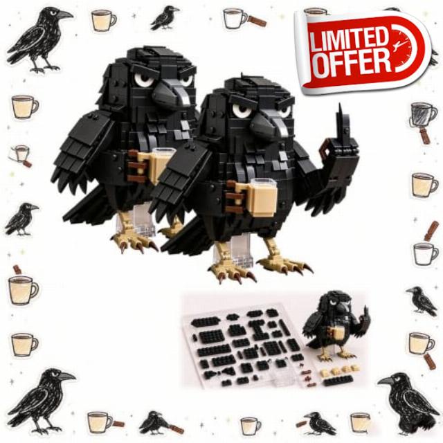 Sarcastic Coffee Crow Building Block Set