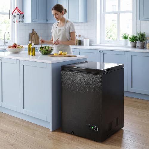 Black Chest Freezer with Mechanical Temperature Control