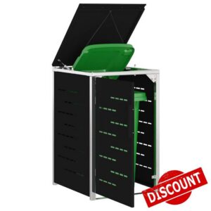 idaXL Wheelie Bin Storage for 1 Bin 240L Black